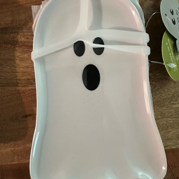 Halloween Goblin & Ghoul Ghost Appetizer  Melamine Plates With Ghost Platter - Picture 2 of 4